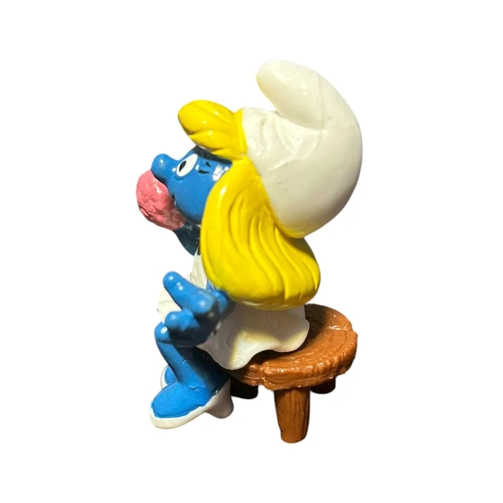 Vintage Schleich Super Smurf Smurfette Vanity Table Germany China Variant